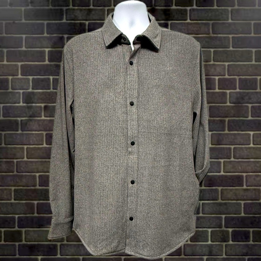 Hurley Men’s Brushed Herringbone Fleece Snap Jacket Gray Size Large NWT - Picture 3 of 12